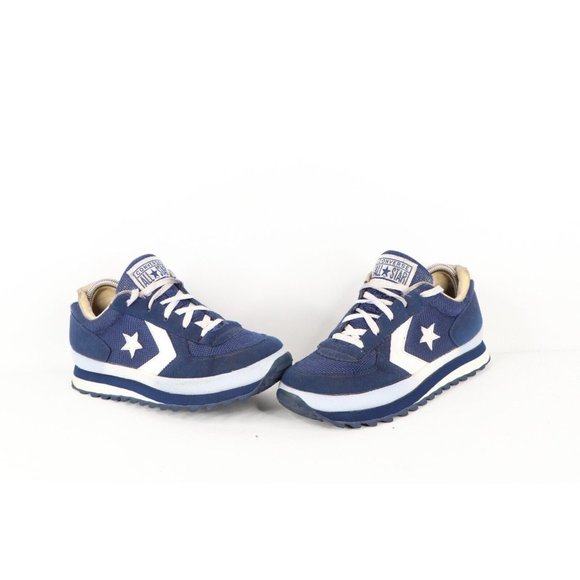 Vintage 90s Converse One Star Womens 9 Chunky Platform Shoes Sneakers Navy Blue